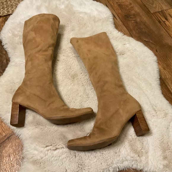 Candie's Shoes - Candies Knee High Tan Boots Women's 8.5M 80-16348 Faux Suede